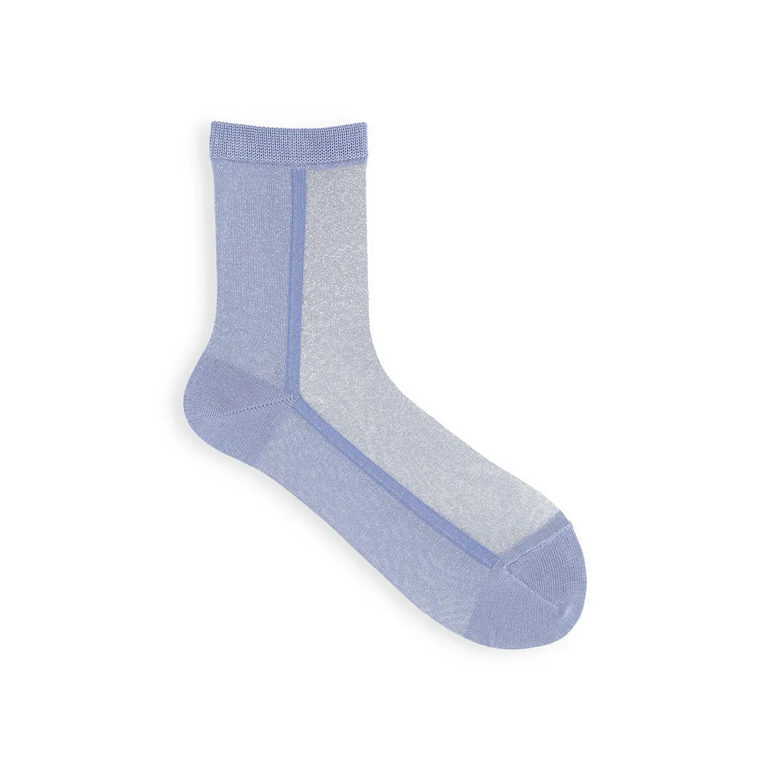 011132593 Sparkly Panel Bicolour Low Crew Socks