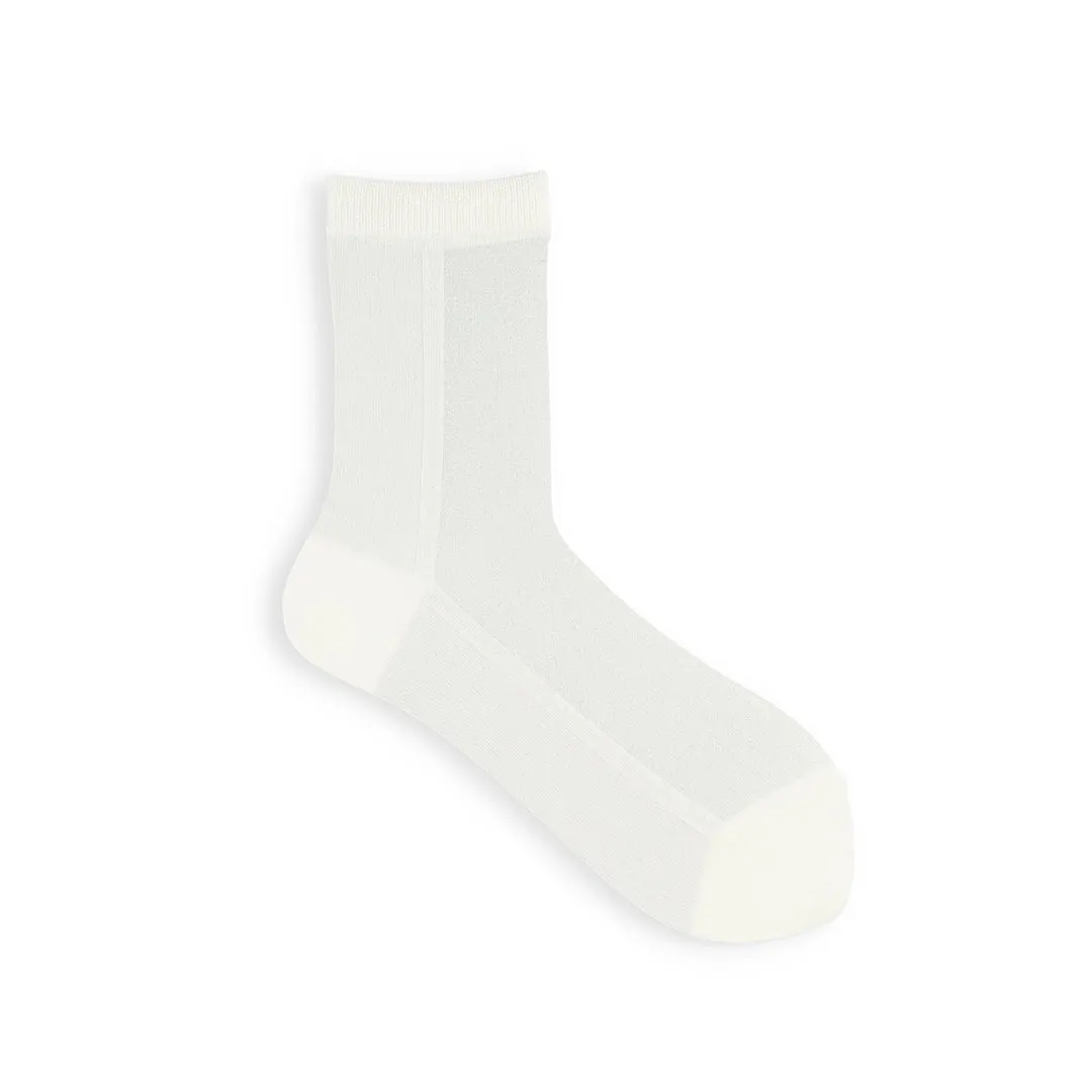 011132593 Sparkly Panel Bicolour Low Crew Socks