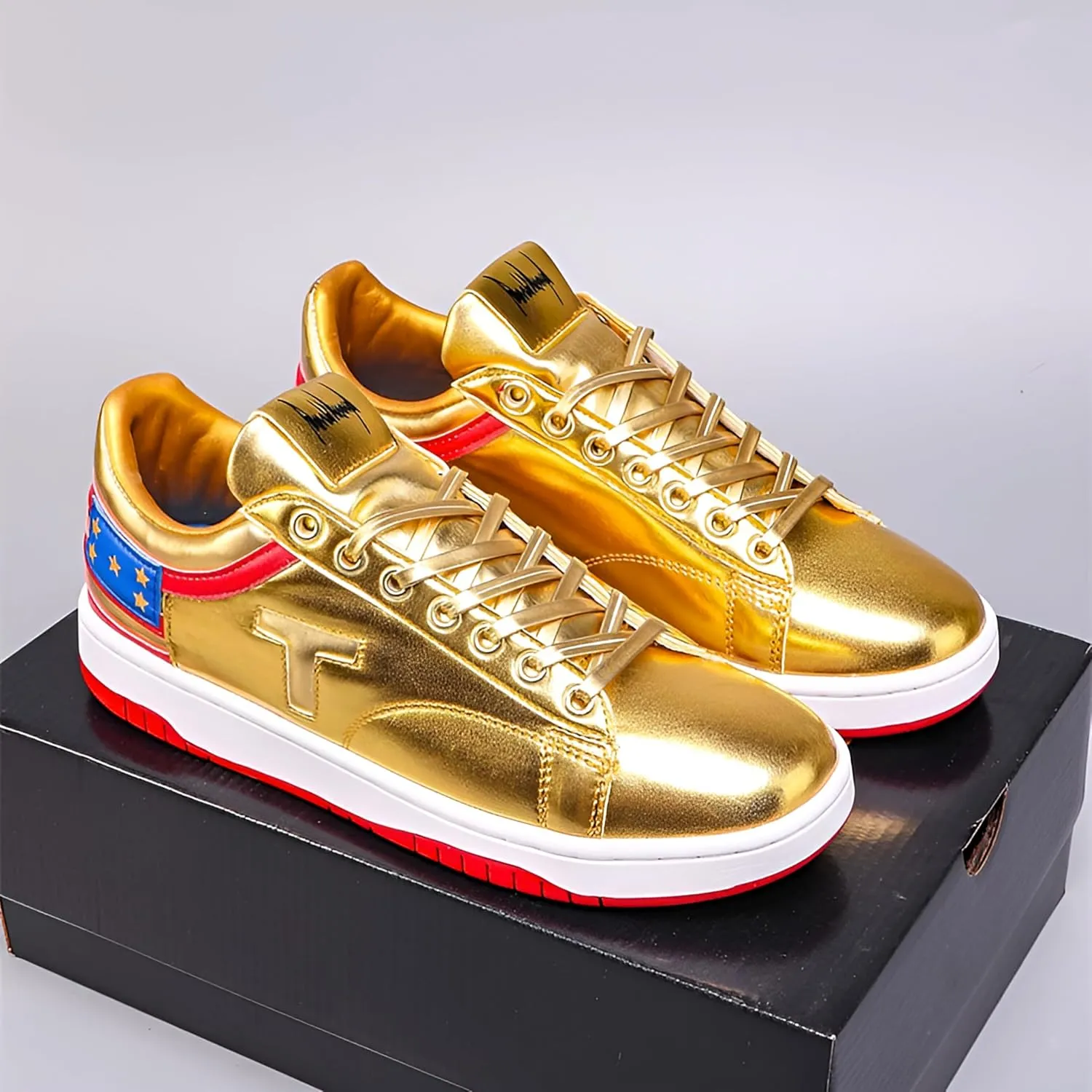 2025 Gold T Sneakers Shoes for Men Women Youth Sneakers Men Never Surrender Shoes High Top Fashion Sneakers