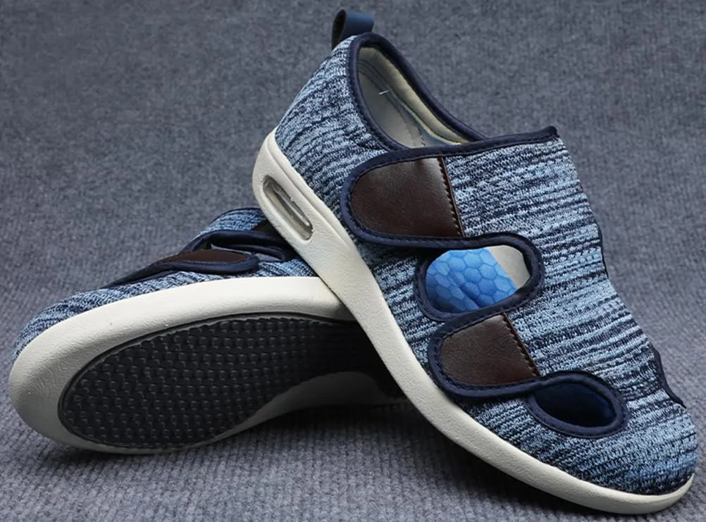 ACE SHOCK Men’s Diabetic Shoes Wide Width Elderly Summer Walking Shoes Adjustable Closure Breathable Air Cushion Sandals for Plantar Fasciitis Bunions Swollen Feet