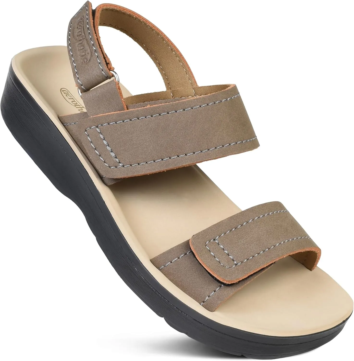 AEROTHOTIC Comfortable Sports Sandals for Women Athletic Outdoor Walking Hiking Cushioned Memory Foam Adjustable BackStrap Beach Sandals with Arch Support