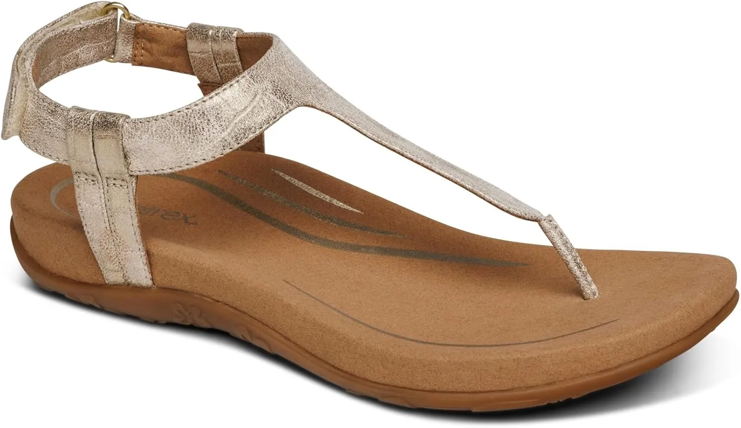 Aetrex Jane Casual Orthopedic Thong Sandals for Women - Adjustable Ankle Strap Memory Foam Womens Sandals with Arch Support