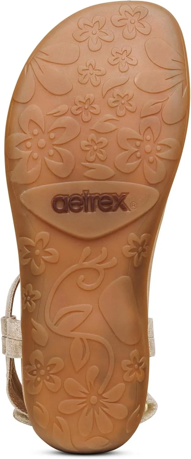 Aetrex Jane Casual Orthopedic Thong Sandals for Women - Adjustable Ankle Strap Memory Foam Womens Sandals with Arch Support