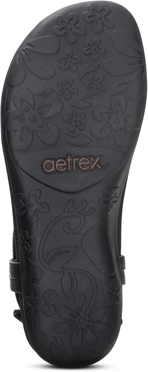 Aetrex Women's Marni Orthopedic Adjustable Slingback Thong Sandals - Arch Support T-Strap Sandals