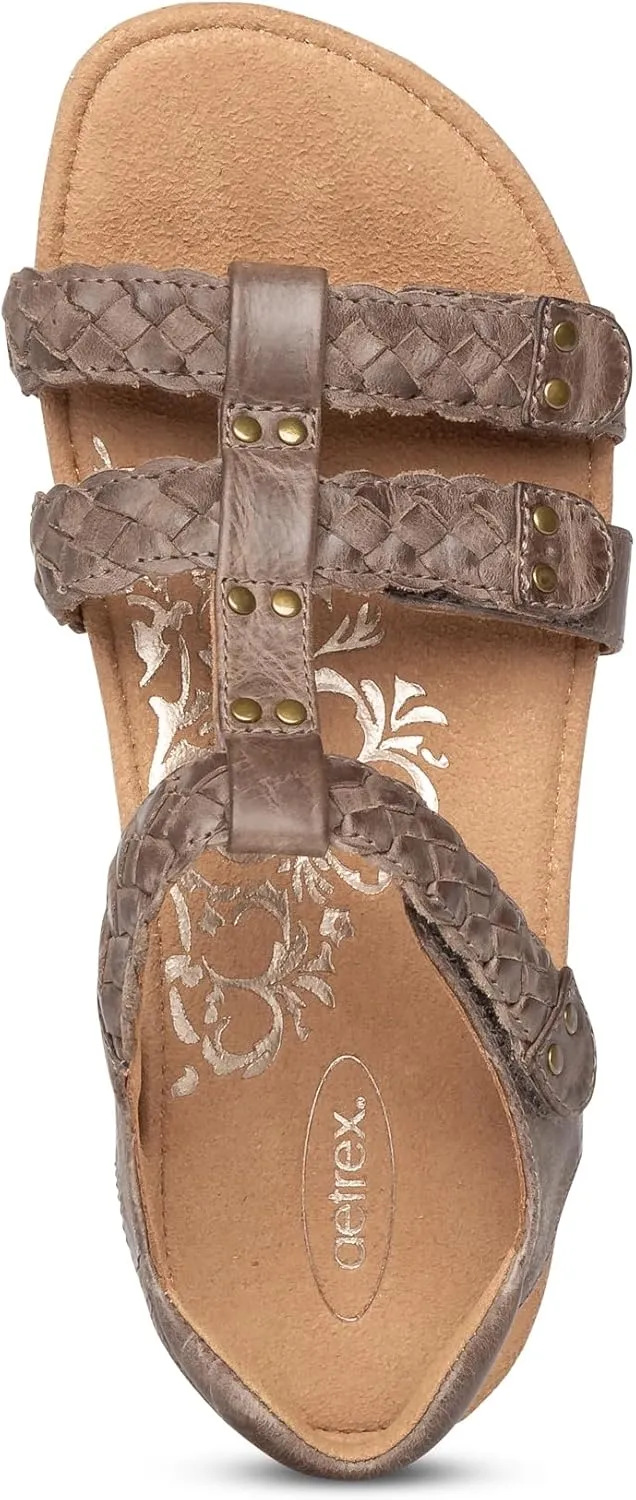 Aetrex Women's Reese Orthopedic Gladiator Sandals for Women - Adjustable Womens Sandals with Removable Center Strap