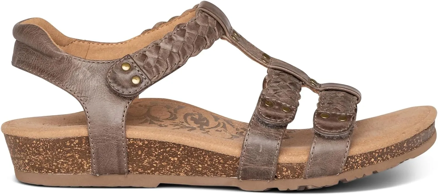 Aetrex Women's Reese Orthopedic Gladiator Sandals for Women - Adjustable Womens Sandals with Removable Center Strap