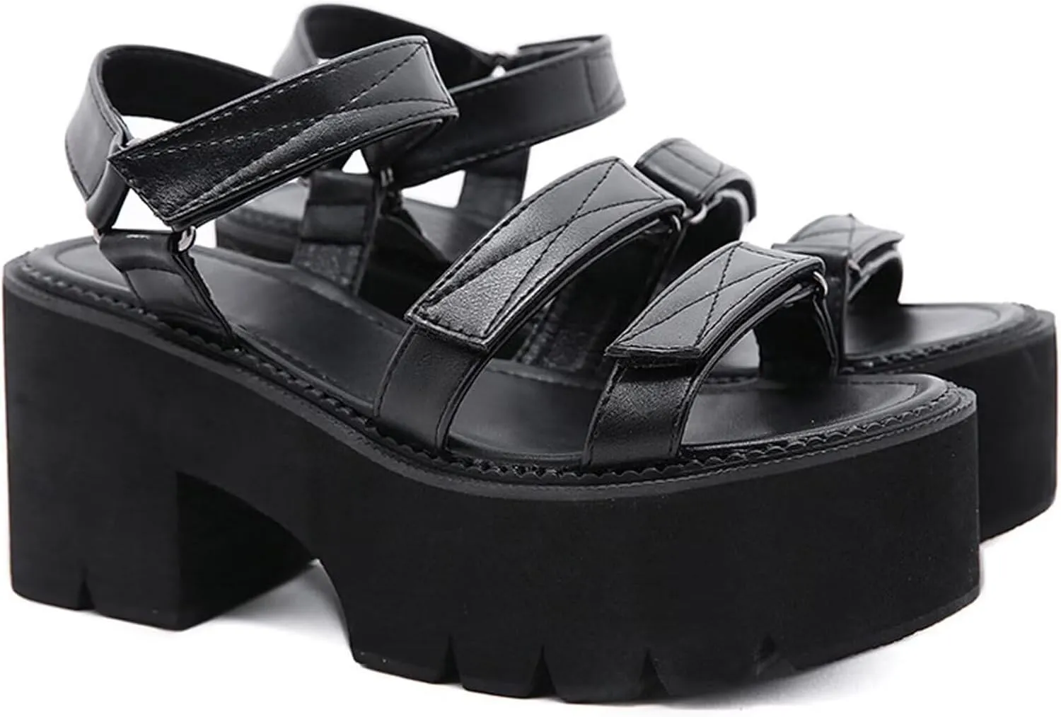 Agodor Women's Strappy Chunky Heeled Roman Gladiator Sandals High Heels Gothic Platform Open Toe Caged Shoes