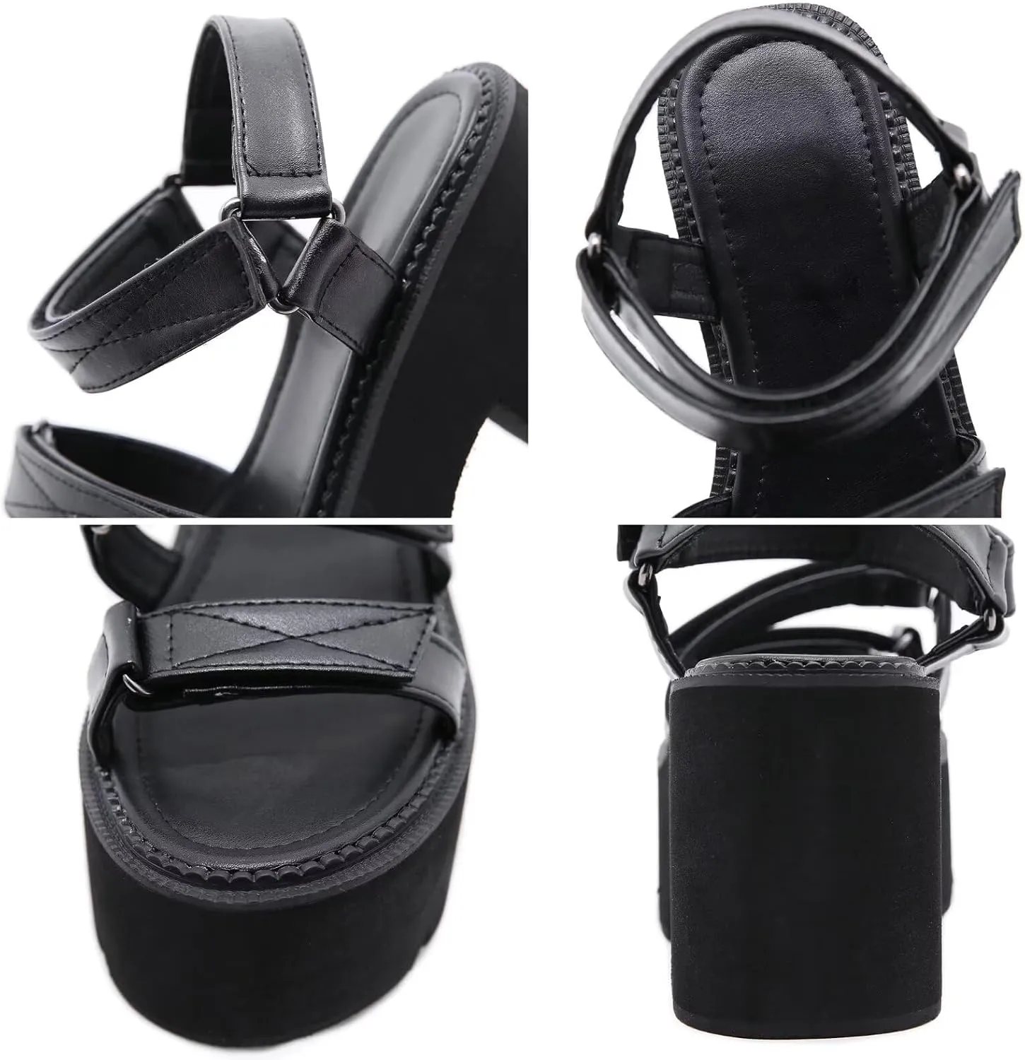 Agodor Women's Strappy Chunky Heeled Roman Gladiator Sandals High Heels Gothic Platform Open Toe Caged Shoes