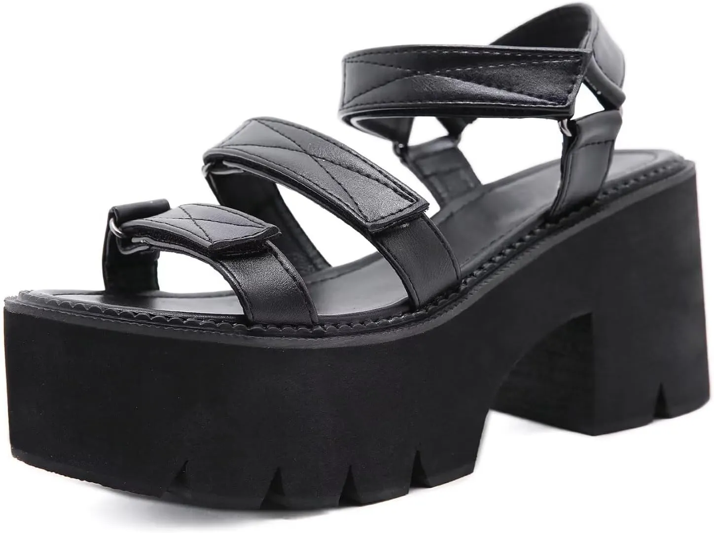 Agodor Women's Strappy Chunky Heeled Roman Gladiator Sandals High Heels Gothic Platform Open Toe Caged Shoes