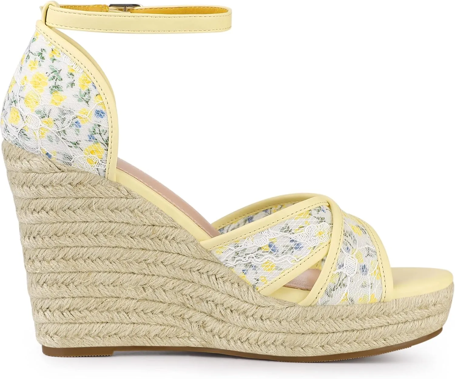 Allegra K Women's Espadrilles Lace Wedges Wedge Sandals