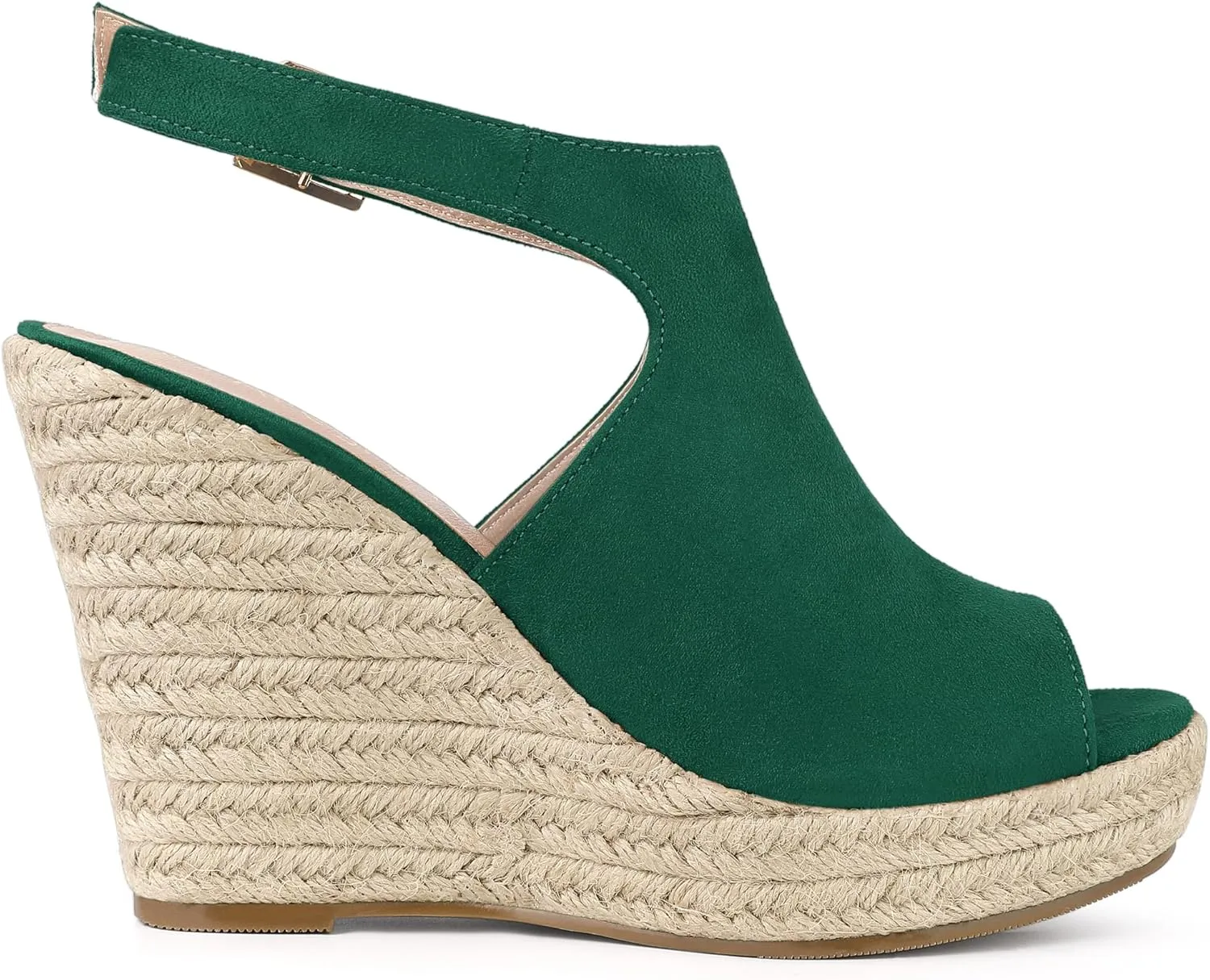 Allegra K Women's Peep Toe Slingback Platform Espadrilles Wedge Sandals