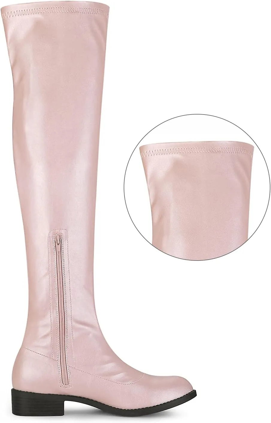 Allegra K Women's Thigh High Boots Low Block Heel Fashion Over the Knee High Boots