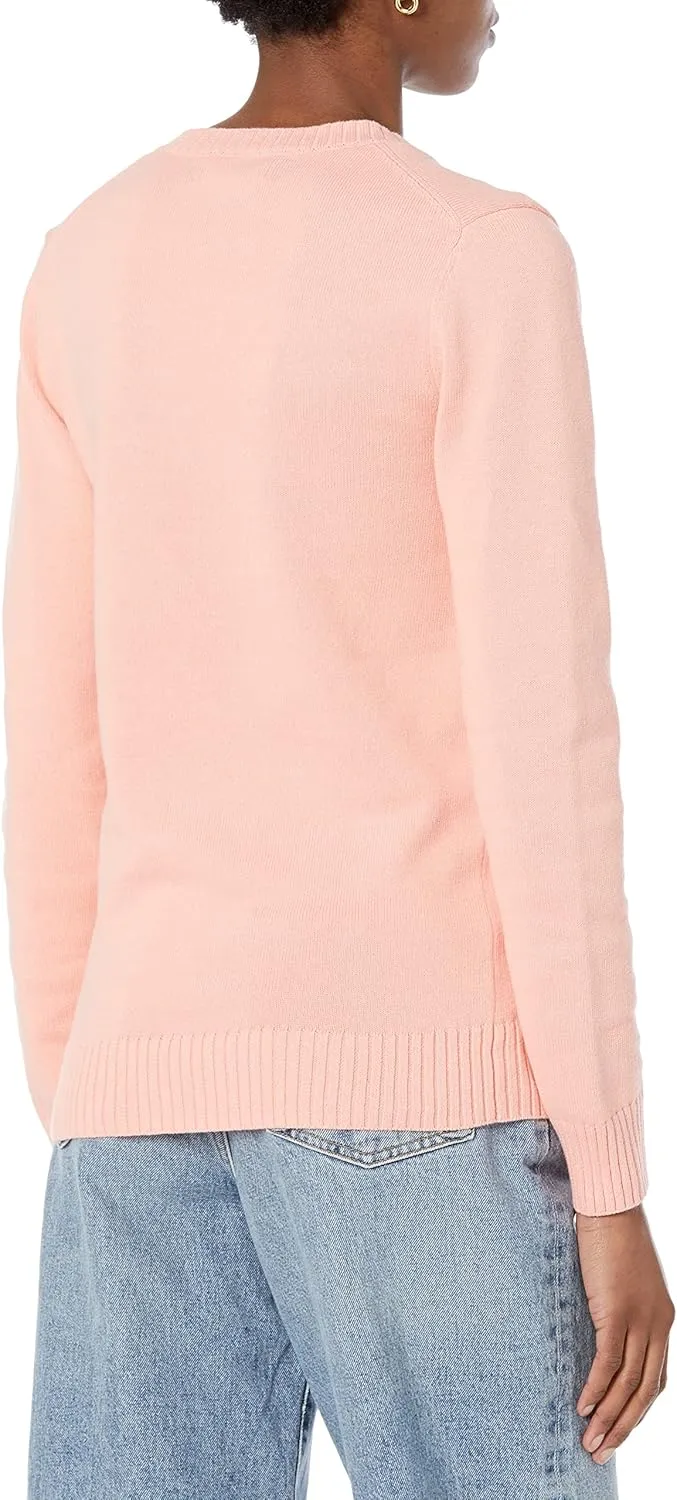 Amazon Essentials Women's 100% Cotton Long-Sleeve V-Neck Sweater