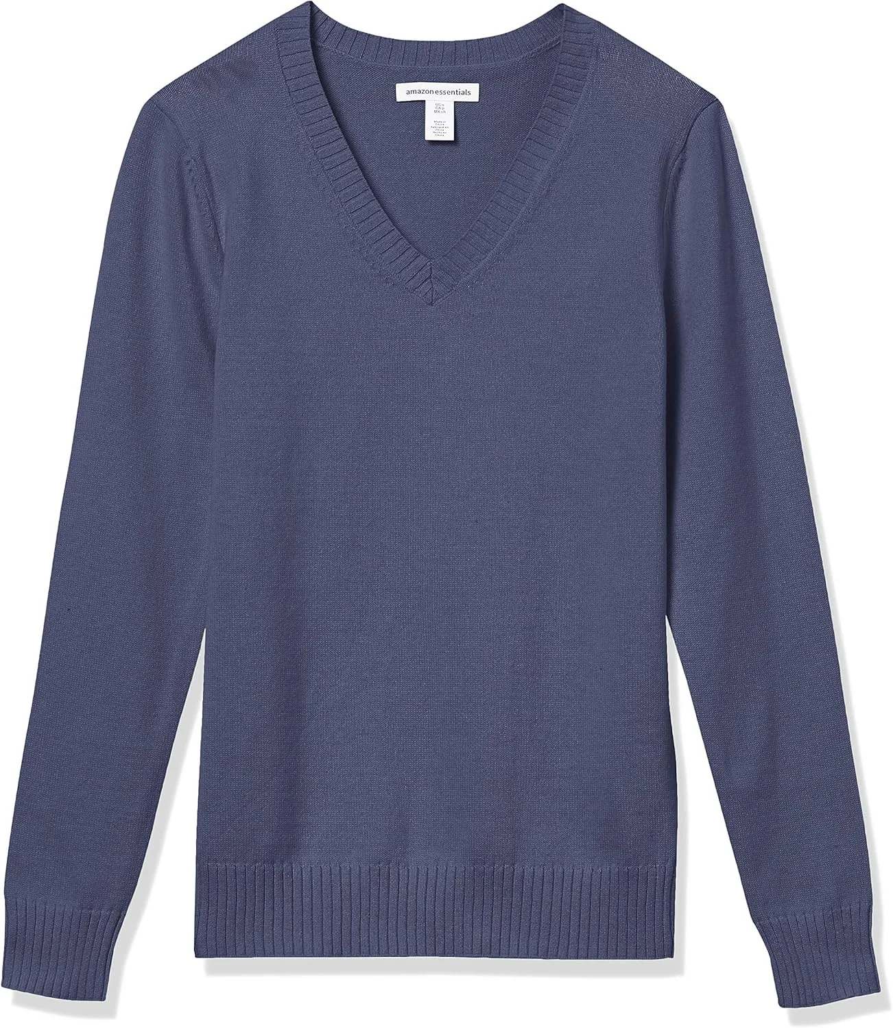 Amazon Essentials Women's 100% Cotton Long-Sleeve V-Neck Sweater