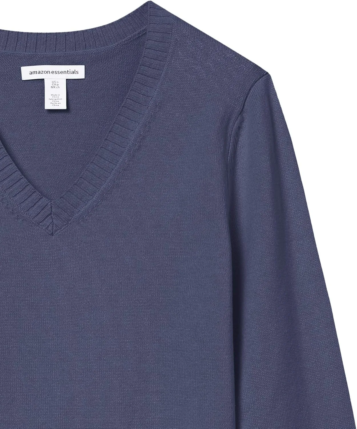 Amazon Essentials Women's 100% Cotton Long-Sleeve V-Neck Sweater