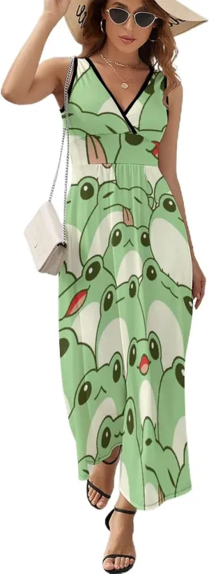 AMRANDOM Summer Long Dresses for Women Casual Beach Cover Ups Sundress