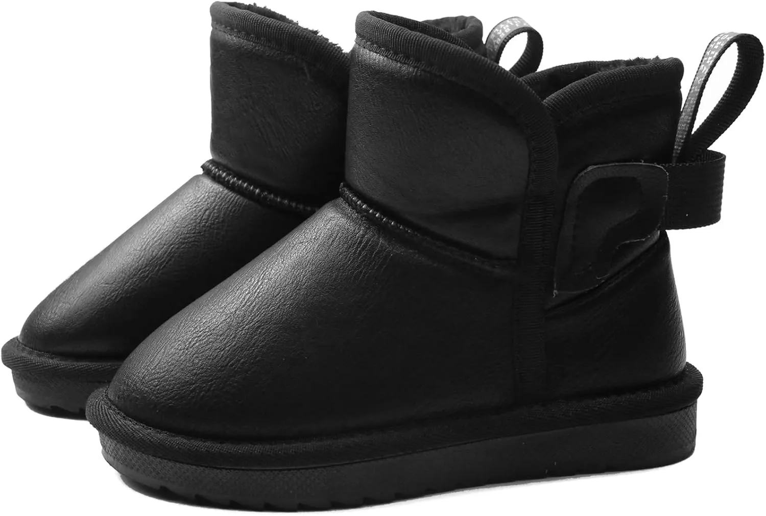 Apawwa Girls and Boys Boots Fur Lined Slip-On Warm Girls Snow Boots Waterproof Kids Winter Boots Stylish Kids Walking Boots（Size 5.5 Toddler to Size 3 Big Kid）