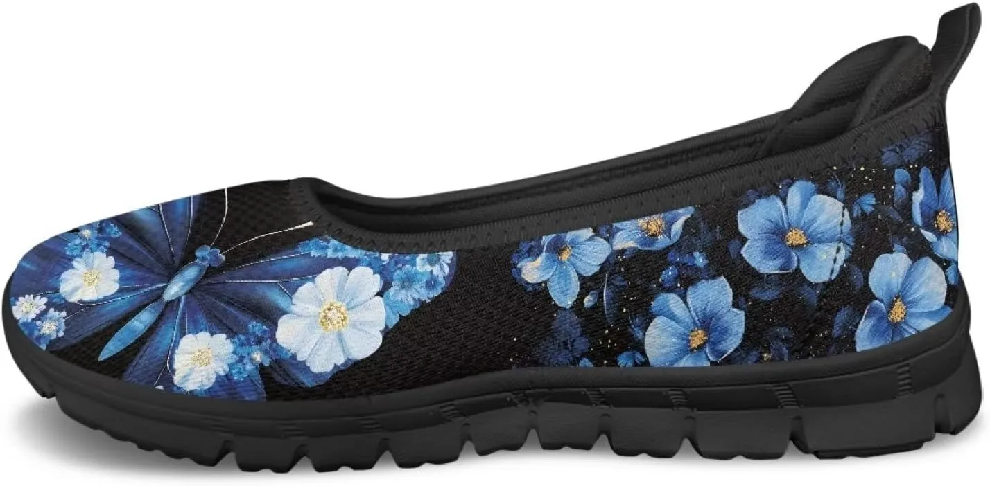 Art Pattern Travel Shoes for Women Slip On Casual Flying Mesh Loafers Lightweight Comfort Outdoor Fashion Sneaker for Ladies US Size 6-11