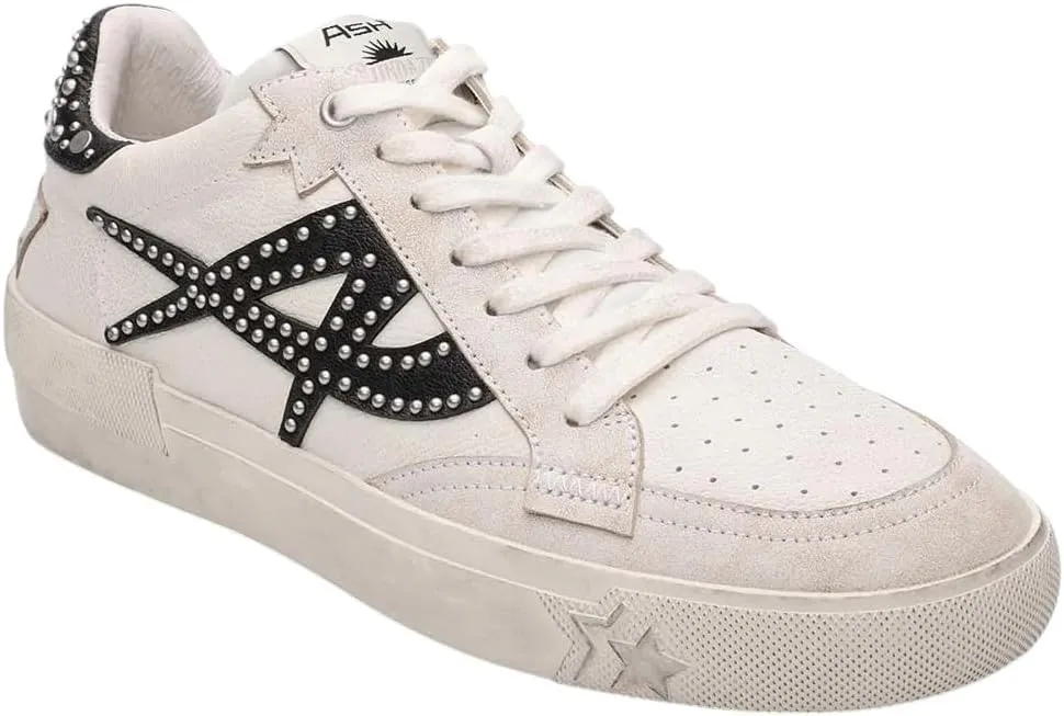 ASH Women's Moonlight Studs Sneakers, Vintage-Inspired Distressed Leather with Bold Starry Logo