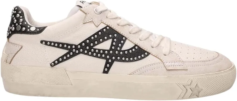 ASH Women's Moonlight Studs Sneakers, Vintage-Inspired Distressed Leather with Bold Starry Logo