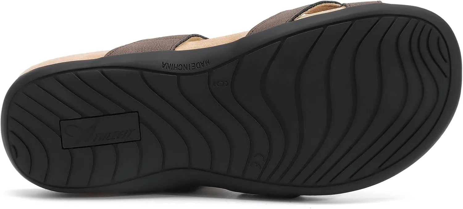 Athlefit Orthopedic Sandals for Women with Arch Support Adjustable Comfort Walking Orthotic Flip Flops