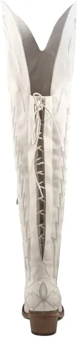 Atuelang Cowboy Boots for Women Thigh High Cowgirl Boots Wide Calf Western Embroidered Over The Knee Boots