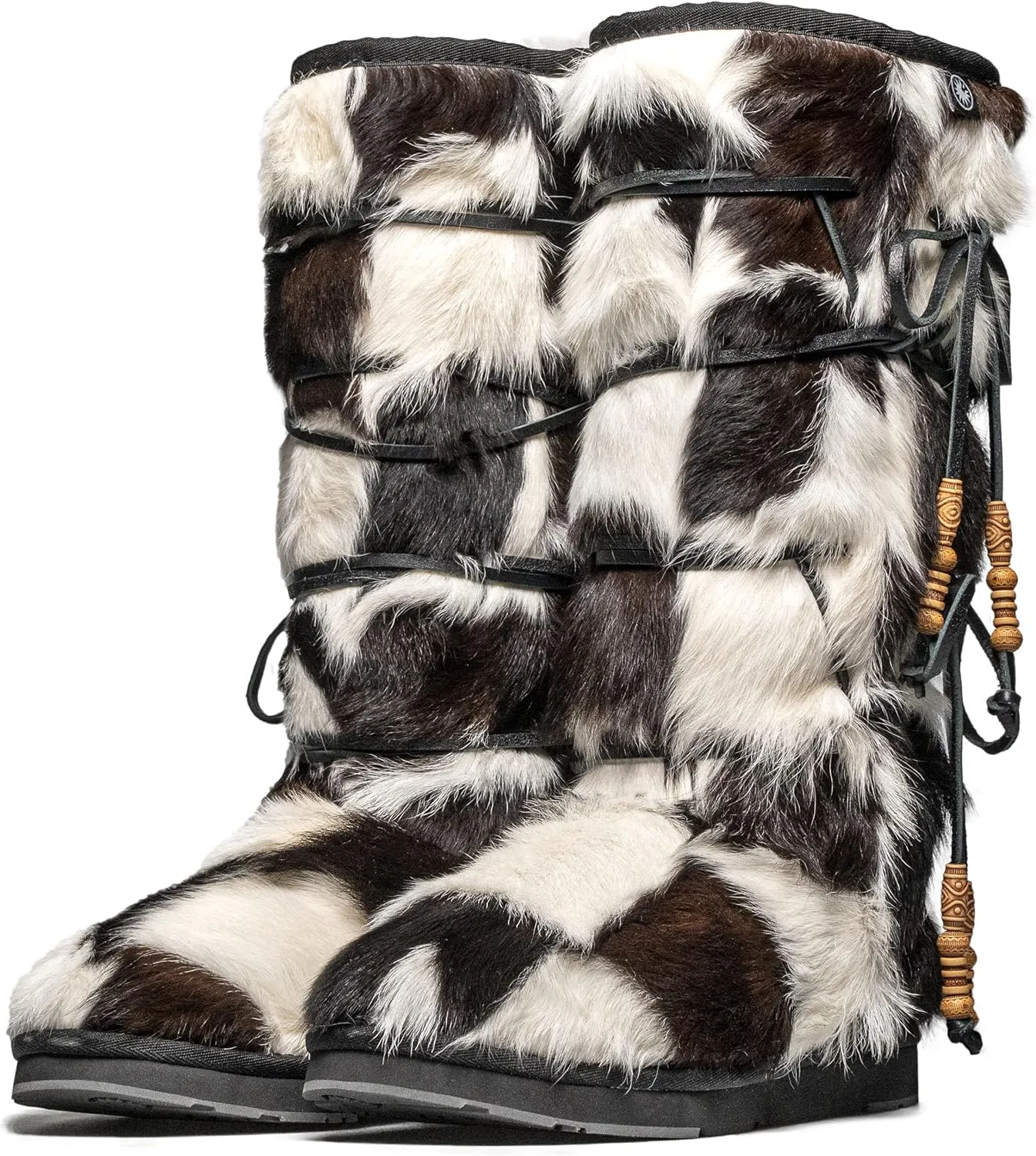 AU&MU Aumu Womens Comfort Suede Fur Shearling Stylish Knee High Winter Snow Boots Women Sheepskin