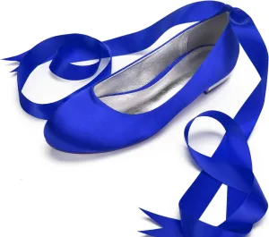Ballerina Flats Shoes for Women Summer Bride Lace Tie Up Formal Wedding Party Dress Shoes