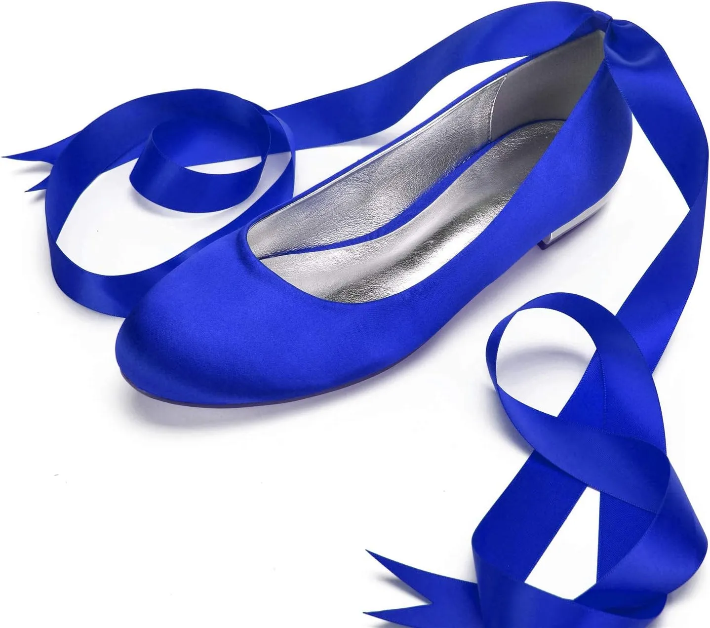 Ballerina Flats Shoes for Women Summer Bride Lace Tie Up Formal Wedding Party Dress Shoes