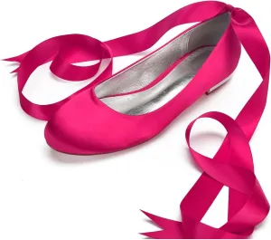 Ballerina Flats Shoes for Women Summer Bride Lace Tie Up Formal Wedding Party Dress Shoes