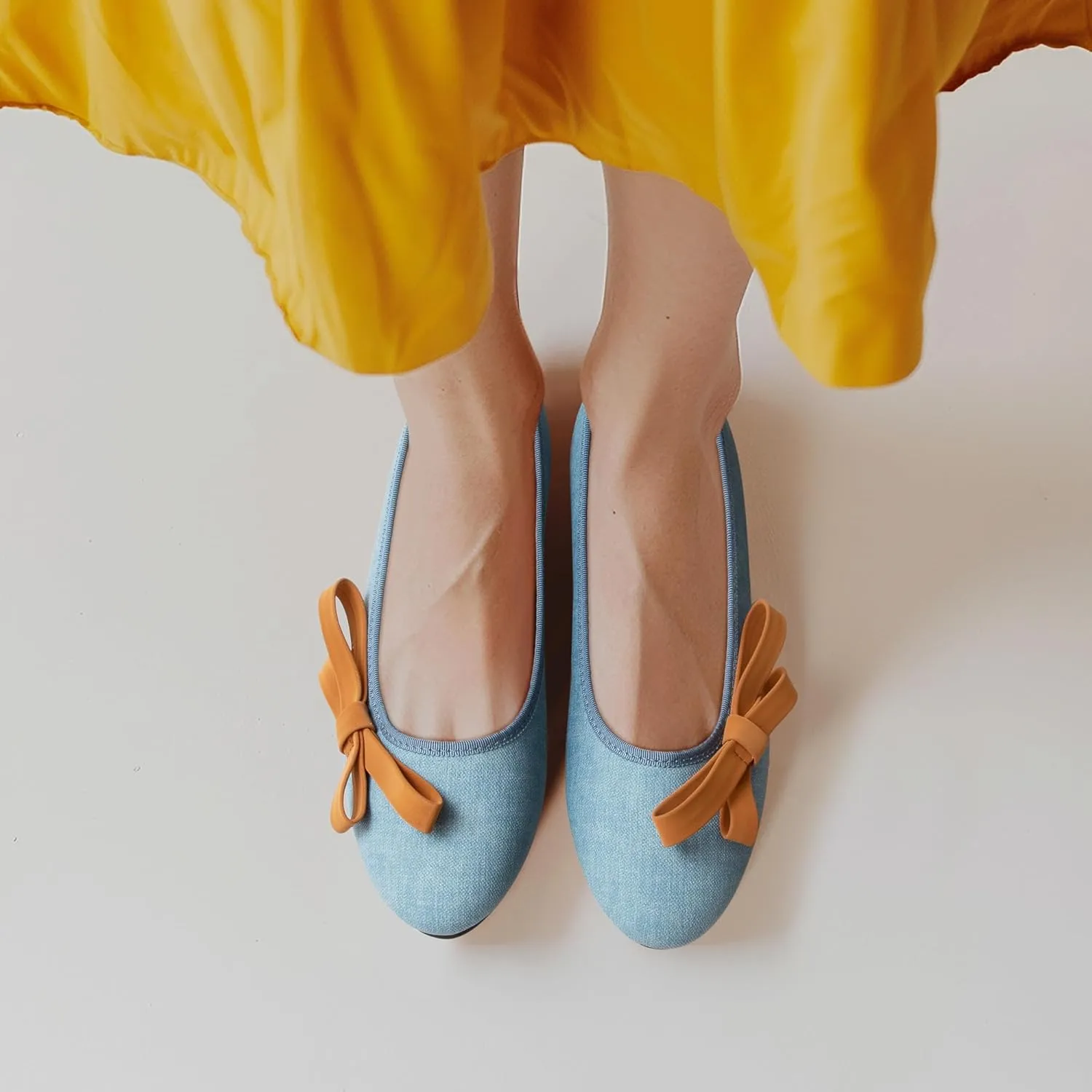 Ballet Flats for Women;Round Toe Mary Jane;Soft Leather Geometric Patterns Dressy Flats;Bowknot Slip on Women Shoes
