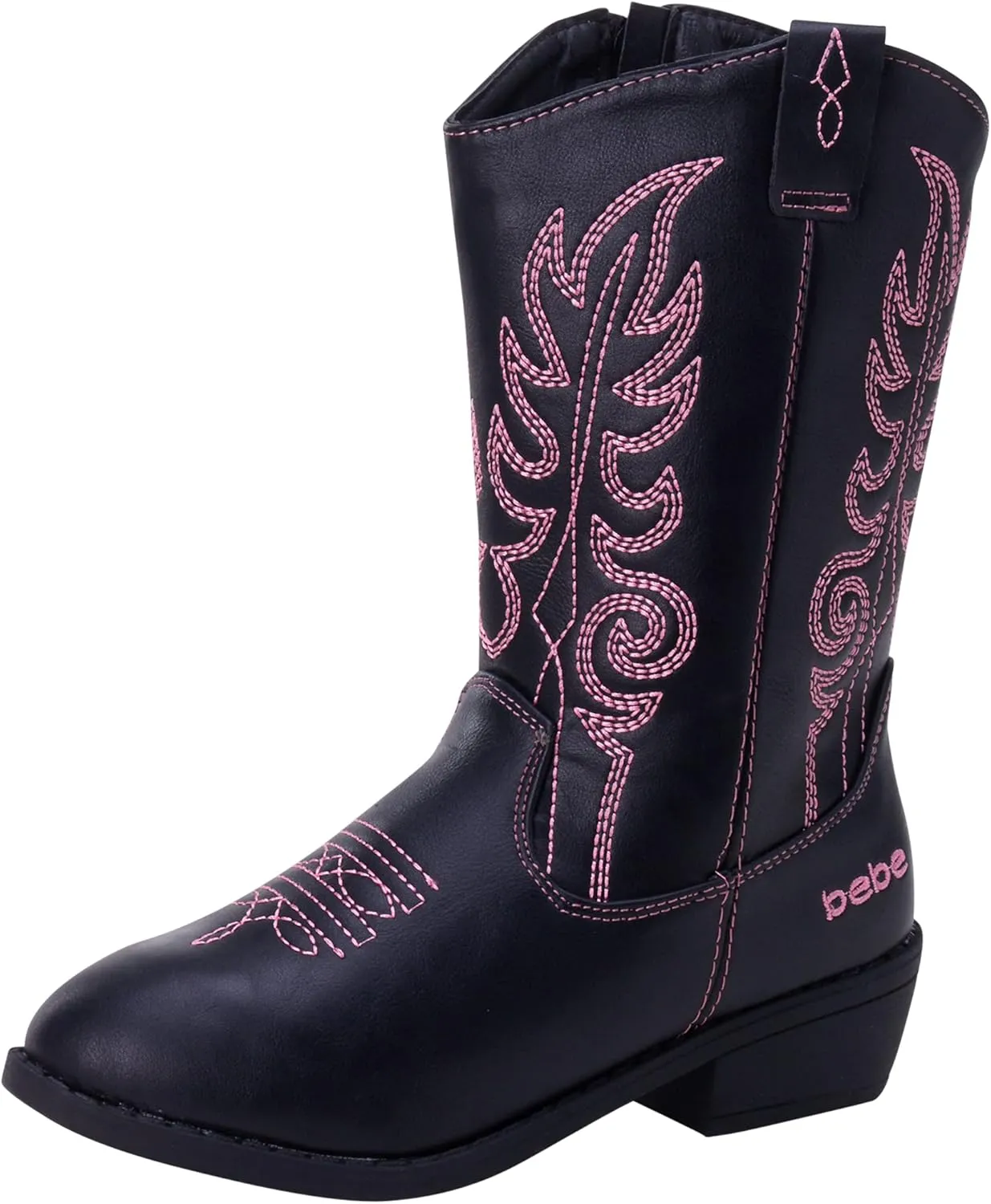 bebe Girls' Cowboy Boots - Classic Western Country Cowgirl Boots - Mid Calf Riding Shoes for Toddlers Little and Big Girls