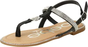 bebe Girls' Sandals – Rhinestone Studded Snake Sandals with Medallion (Little Kid/Big Kid)