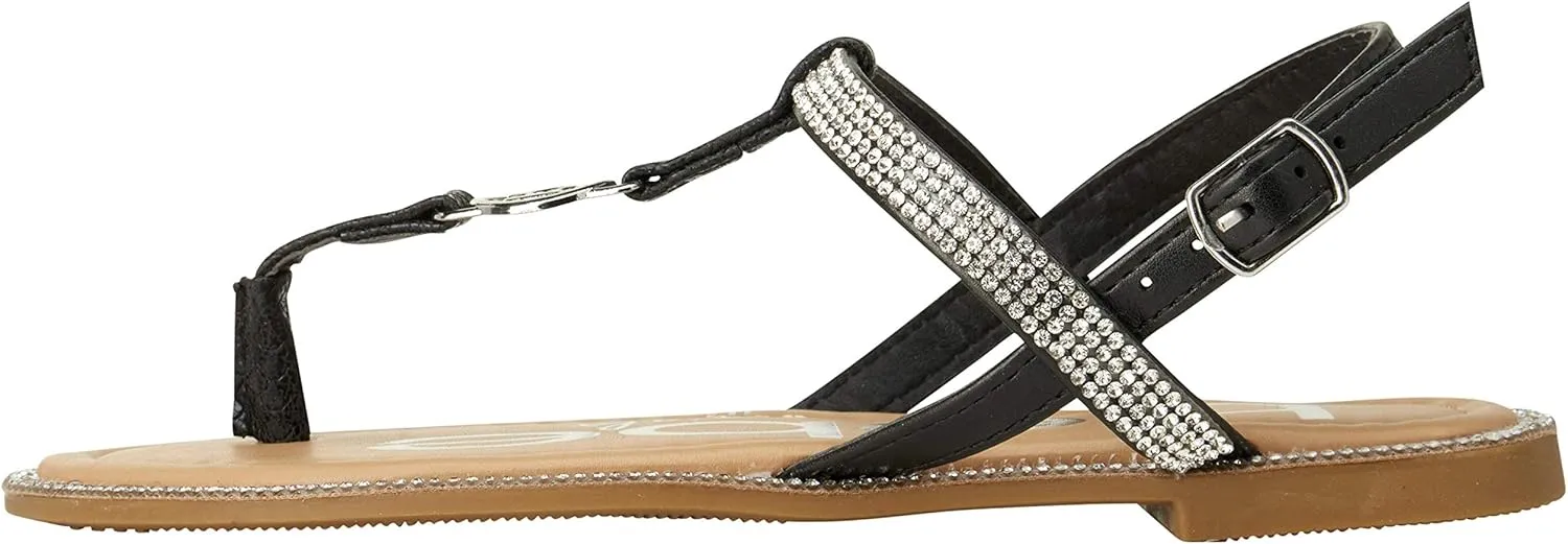 bebe Girls' Sandals – Rhinestone Studded Snake Sandals with Medallion (Little Kid/Big Kid)