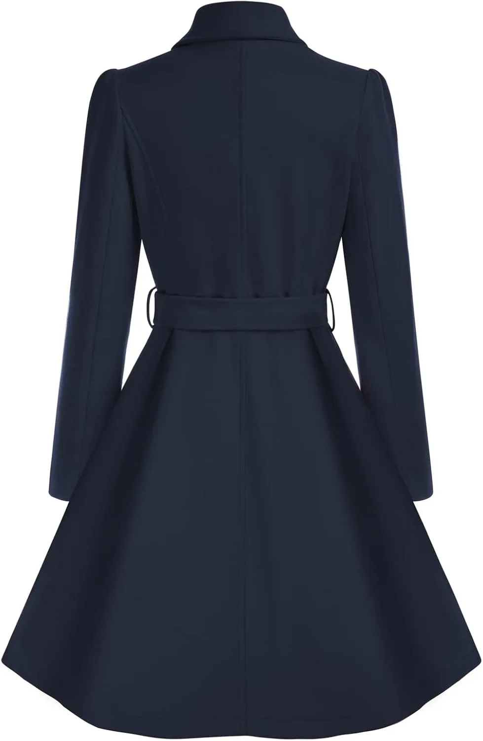 Belle Poque Women's Double Breasted Dress Coats Winter Trench Jacket with Belt