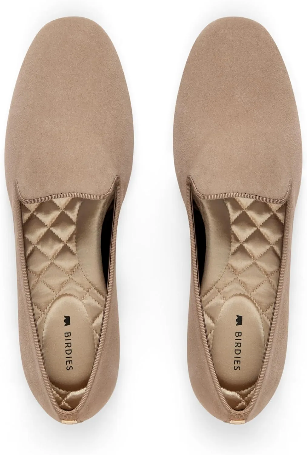 Birdies Women's Starling, Slip-On Flats, Comfortable Casual Dressy Shoes, New Latte Suede, 5.5