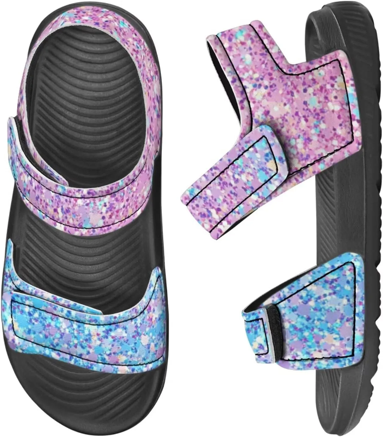 Bling Bling Sandals for Kids Girls US 5 Fashion Summer Dress Shoes Princess Beach Water Shoes Adjustable Outdoor Sport Hiking Sandals