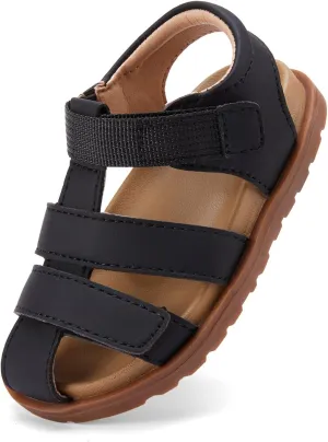 BMCiTYBM Toddler Boys Girls Sandals Open Toe Arch Support Slides Adjustable Straps Cork Footbed Slippers for Indoor Outdoor