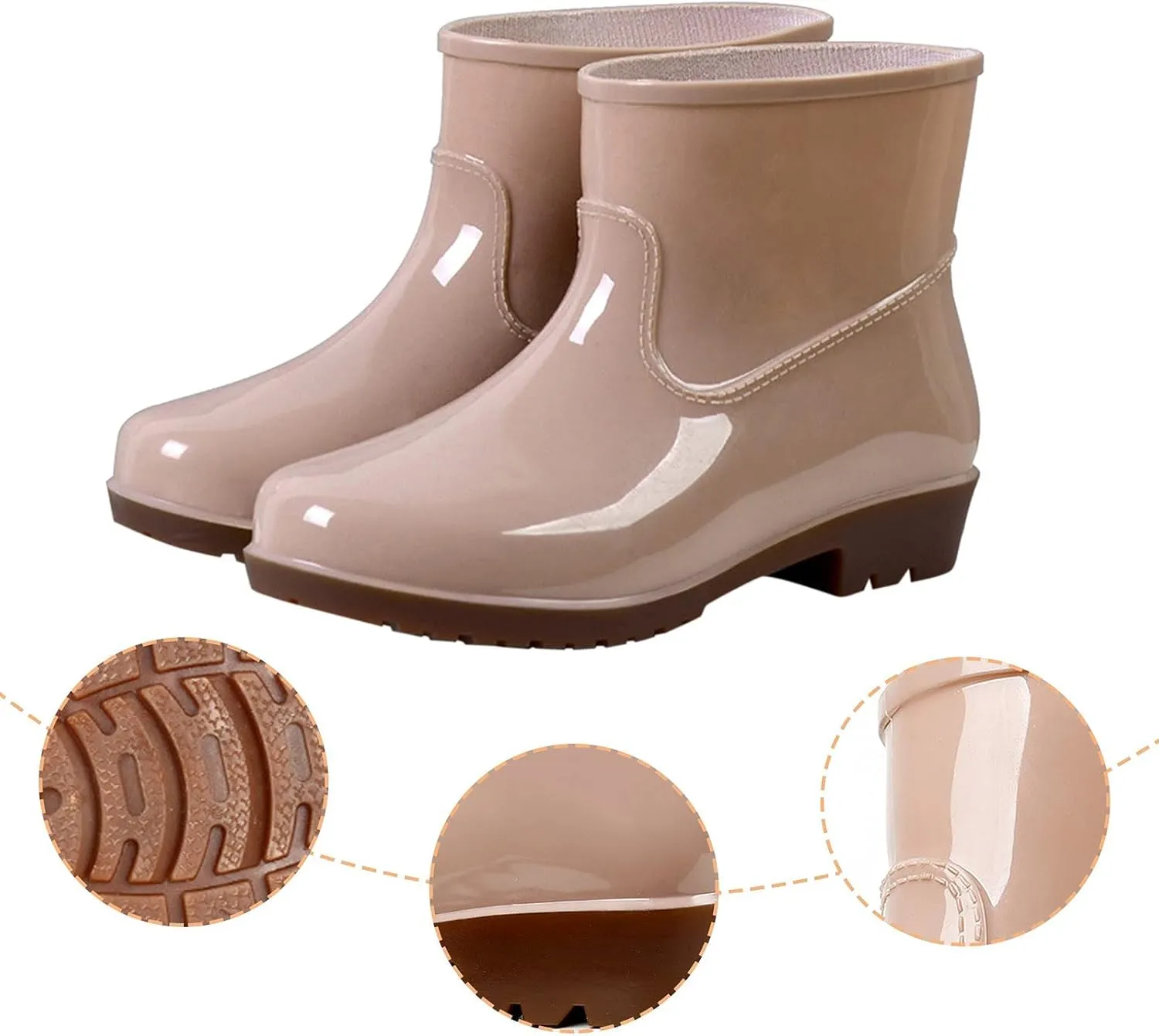 BORAMAX Tall rain Boots for Women and Waterproof Garden Shoes, Anti-Slipping Rainboots for Ladies Stylish Light Car Wash Footwear for Lawn Care, Gardening