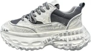 Breathable Mesh Stylish Platform Nonslip Sneakers for Women Casual Daily Wear Student Office Comfortable Lightweight Walking Shoes with Modern Street Look