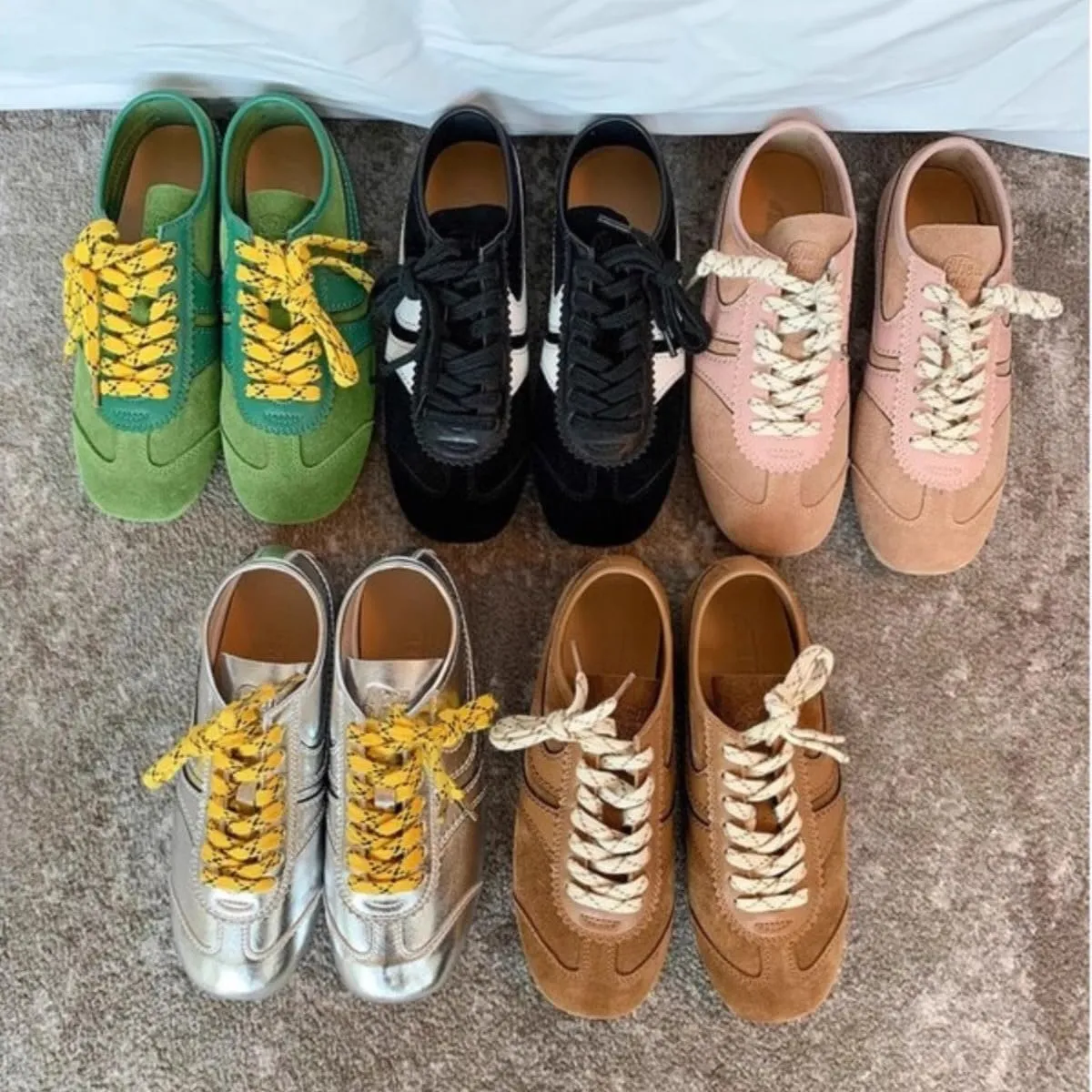 Breathable Y2K Contrast Color Stylish Lace Up Sneakers Lightweight Casual Athletic Shoes for Walking Running Travel and Everyday Streetwear