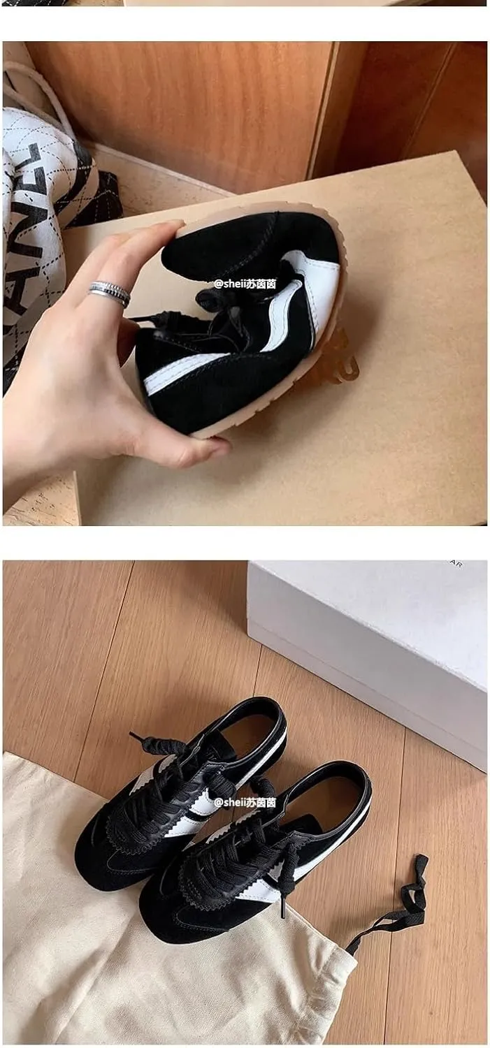 Breathable Y2K Contrast Color Stylish Lace Up Sneakers Lightweight Casual Athletic Shoes for Walking Running Travel and Everyday Streetwear