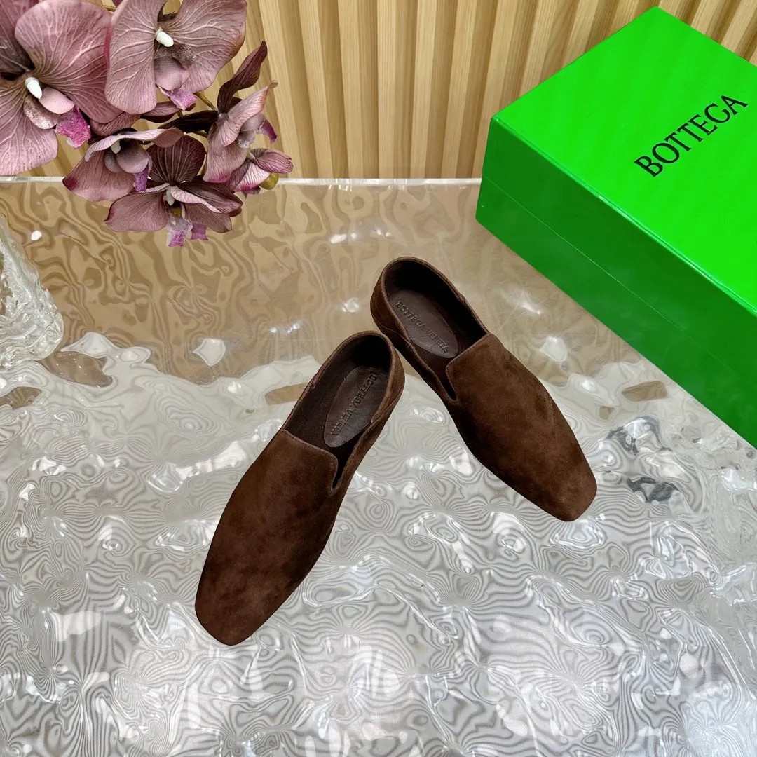 BV Grained Chocolate Suede Calfskin Adamo Slippers 957401
