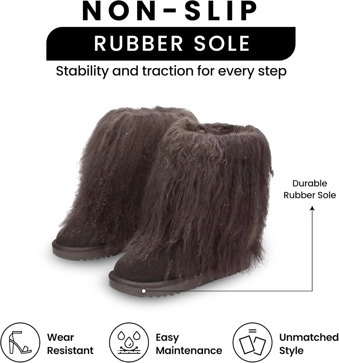 Cape Robbin Freezy Warm Winter Fur Boots for Women and Girls - Stylish Fashion Faux Fur Boots - Fuzzy, Fluffy Furry Lined Boots Women - Cute Flat Moon Winter Boots
