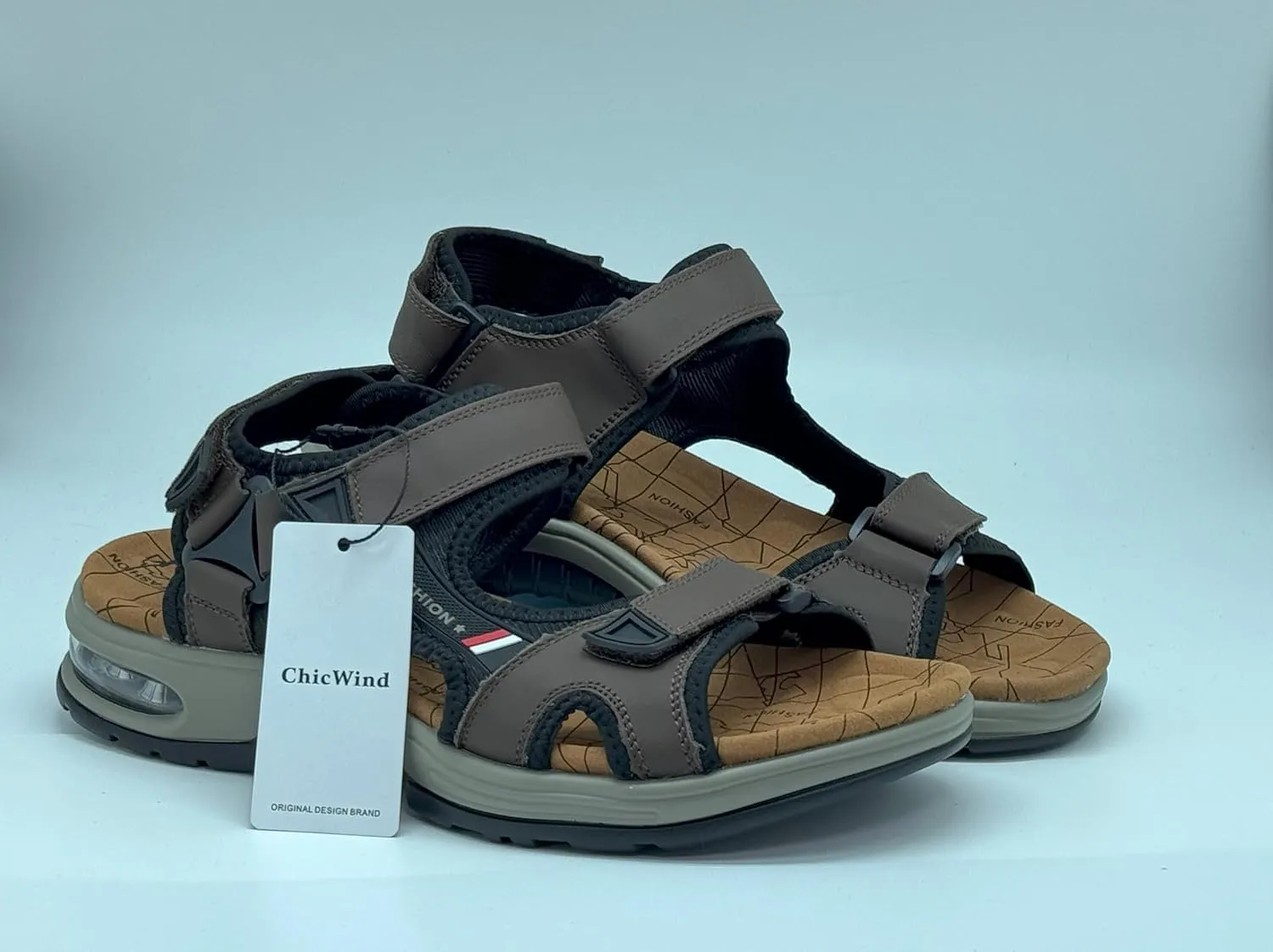 ChicWind Mens Sport Sandals Air Cushion Ankle Strap Outdoor Beach Hiking Sandals