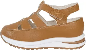 Closed Toe Platform Wedge Sandals for Women Casual Stylish Arch Support Leather Roman Sandal Summer Comfortable Orthotic Orthopedic Walking Sandals for Women