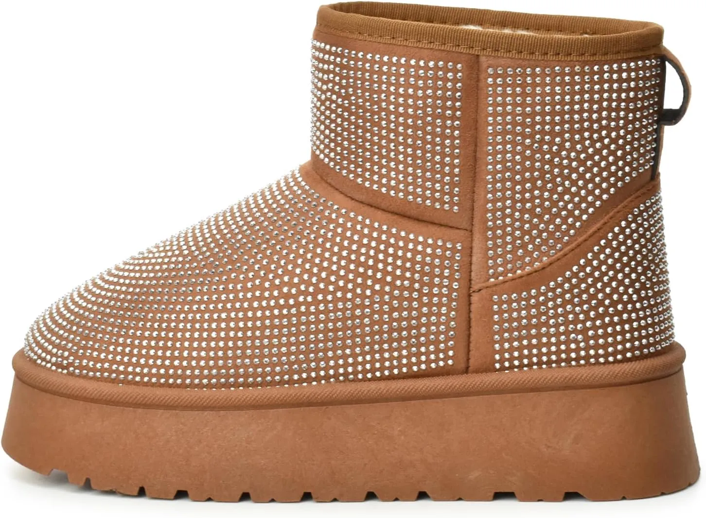 CLOUDAIR Women's Ankle Comfort Winter Boots with plush faux Fur, Stylish studded design & Durable, Slip-On trendy women's Winter Footwear