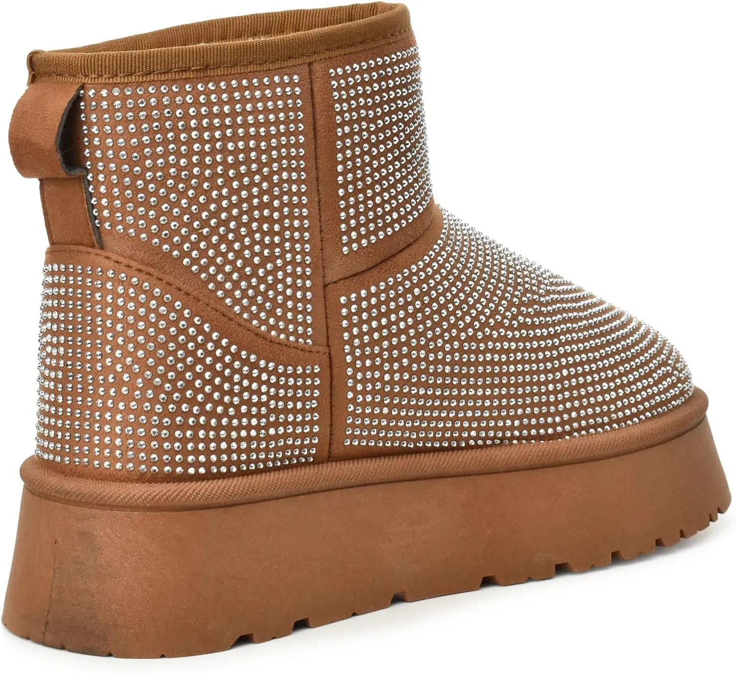CLOUDAIR Women's Ankle Comfort Winter Boots with plush faux Fur, Stylish studded design & Durable, Slip-On trendy women's Winter Footwear