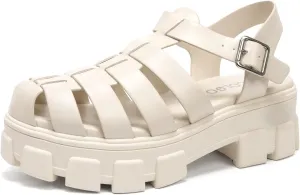 Colgo Womens Platform Wedge Sandals Chunky Block Heeled Adjustable Buckle Fisherman Sandals for Summer