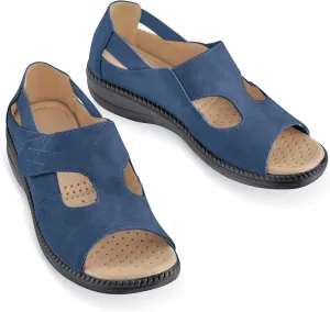 Collections Etc Adjustable Touch Closure Comfort Walking Sandals